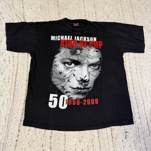 Y2K 2009 Michael Jackson King Of Pop 1958-2009 Tribute Tee Size Large Music